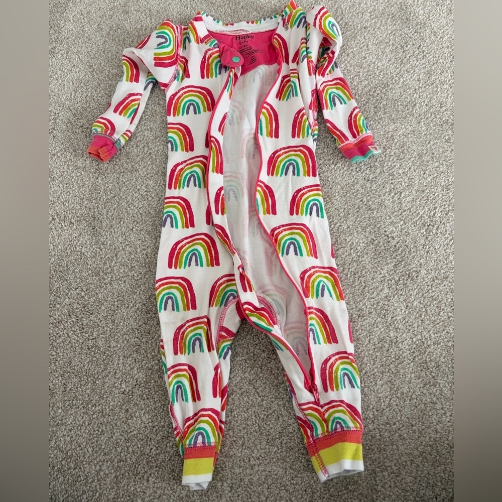 Hatley White Rainbow Print One-Piece Pajamas